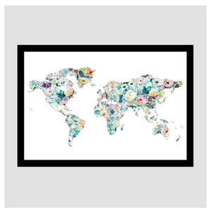 Waypoint Wander Rose Less Traveled World Scratch Off Map Gold Frameable